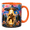 Accent Mug, variant on Lotusprint LLC Funny Bigfoot UFO 2D Print Flat Ceramic Mug, Alien Sasquatch Fantasy Coffee Cup