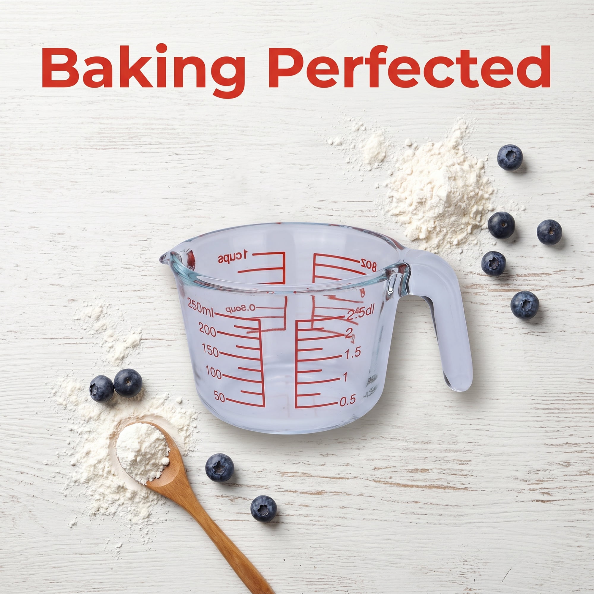 Unique Bargains Measuring Cup, 1 Cup Glass Measuring Cups for Kitchen Baking Clear 250ml