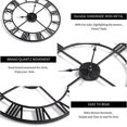 thumbnail image 5 of Large Wall Clock Round Metal Nearly Silent Little Ticking Battery Operated, 5 of 5