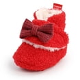 thumbnail image 3 of Orchip Autumn Winter Fleece Booties Newborn Baby Boy Girl First Walkers with Bow 0-18M, 3 of 6