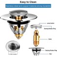 thumbnail image 2 of Tapón de lavabo universal MACHAO de acero inoxidable para fregadero 32 y 38 mm, 2 of 5