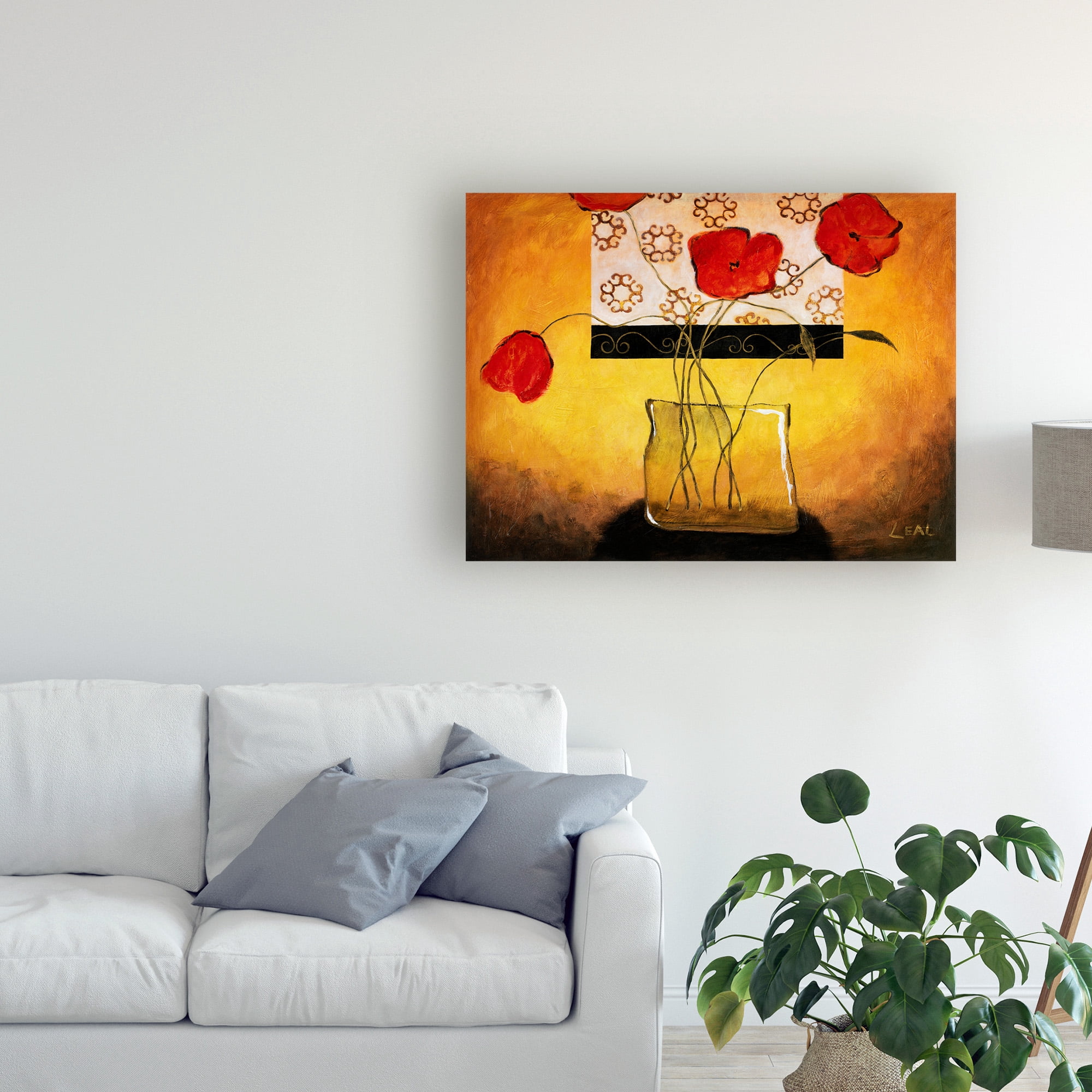 Trademark Fine Art 'Dying Roses On Orange 2' Canvas Art by Pablo Esteban