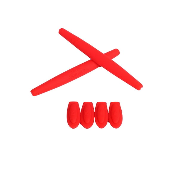 Walleva Red Earsocks and Temple Shocks for Oakley X-Metal Series