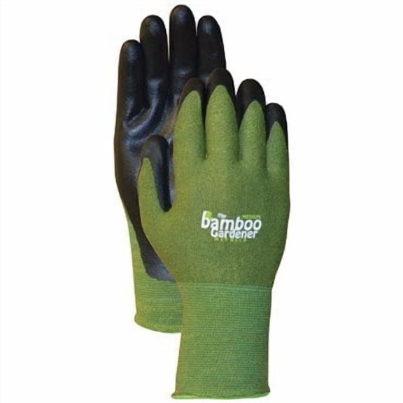 Bellingham Bamboo Gardener Gloves - Large - Nitrile Palm - Green