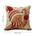 thumbnail image 3 of huayou Gingerbread Man Embroidery Print Christmas Throw Pillow Cover 17.72×17.72in Soft Cushion Case for Sofa Couch Bedroom Living Room Farmhouse Holiday Decoration, 3 of 6