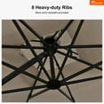 thumbnail image 4 of PURPLE LEAF 10 Feet Sunbrella Cantilever Umbrella Outdoor Double Top Large Hanging 360-degree Rotation Square Grey Aluminum Patio Umbrella for Patio Deck Pool Garden Backyard Cast Ash, 4 of 10