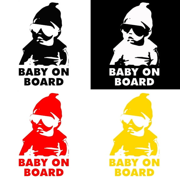 Walbest Universal Car Auto Vehicle Window Reflective Decals Sticker Decor - Cool Boy Baby on Board