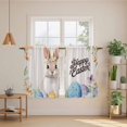 thumbnail image 2 of Happy Easter Tier Curtains 54 Inch Length, Spring Watercolor Bunny Eggs Flowers Beige Cafe Short Curtains for Bathroom Over Sink, Small Kitchen Curtain Light Filtering Drapes 2 Panels 27.5"Wx54"L, 2 of 8