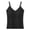 #257-Black, variant on Women's Fashion Lace Trim Camisole with Built-in Support Bra Round Neck Solid Color Sleeveless Top Wearable as Outerwear Casual Chic and Versatile Style