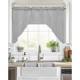 thumbnail image 2 of Grey Kitchen Curtains Swag Valance for Windows/Bathroom/Cafe, Modern Pure Gray Rod Pocket Drape Panel Swag Curtains Valance for Bedroom/Living Room 56"x36", 2 of 6
