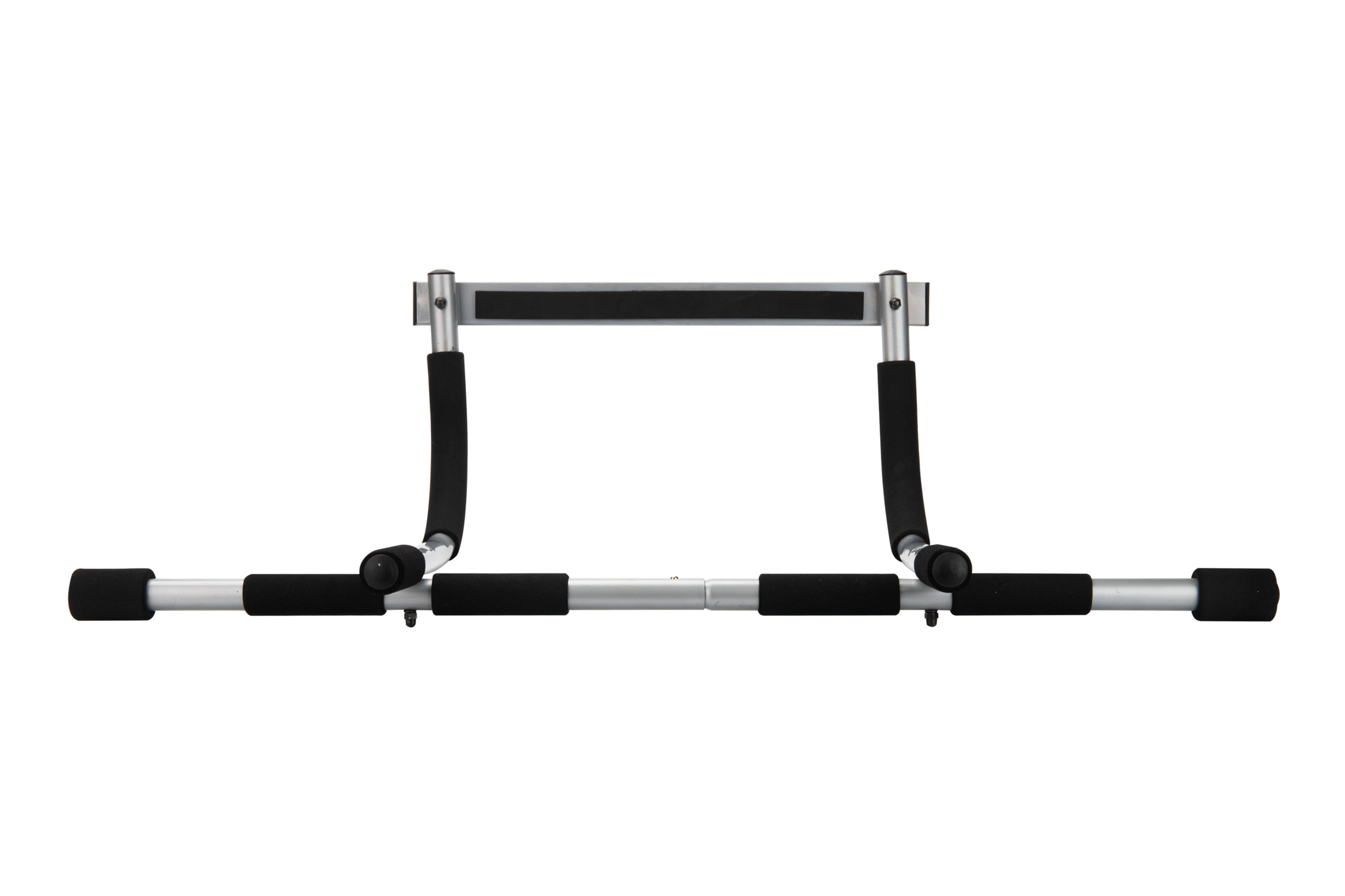 Mind Reader Pull-Up Bar for Door Frame, Doorway Pull-Up Bar, No Screws, Hardware, Foam Handles, Chin-Up Bar, Supports up to 250 lbs., Silver - Walmart.com