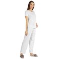 thumbnail image 2 of Inkmeso Womens 2Pcs Solid Nightwear Set Short Sleeves Top & Pajama Sets Soft Cotton Loungewear, 2 of 7