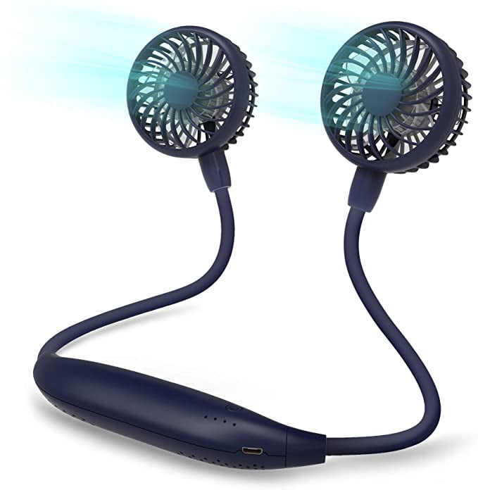 Necklace Fan Powered by 2600mAh Battery Rechargeable Personal Fan for Camping 