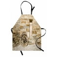 thumbnail image 1 of Barn Wood Wagon Wheel Apron Ancient Rural Facade with Old Wheel Traditional Country House, Unisex Kitchen Bib Apron with Adjustable Neck for Cooking Baking Gardening, Brown Pale Brown, by Ambesonne, 1 of 3