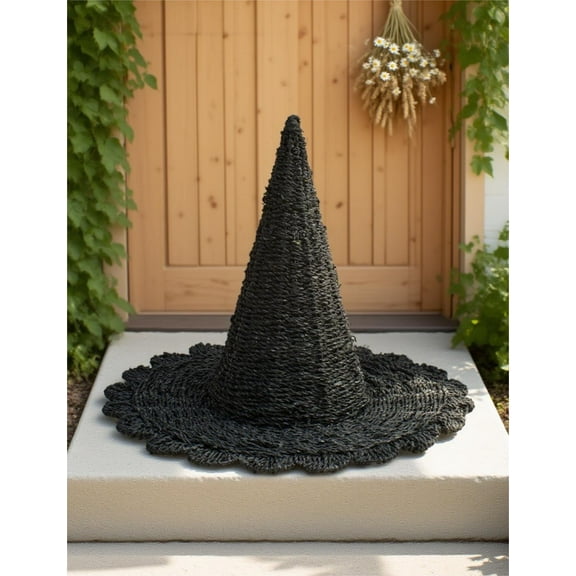 LEJHVAQK Woven Witch Hat 2025 NEW Halloween-Themed Decorations, Handmade Woven Witch Halloween Decorations Indoor, Perfect Halloween Gift, Collectible Witch Hat