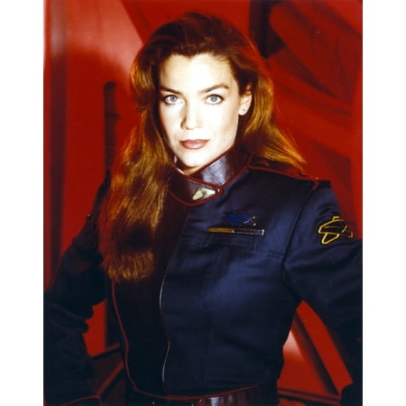 Claudia Christian Portrait in Red Background Photo Print (24 x 30