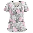thumbnail image 1 of RKSTN Women Short Sleeve V-neck Tops Working Uniform Blouse, 1 of 4