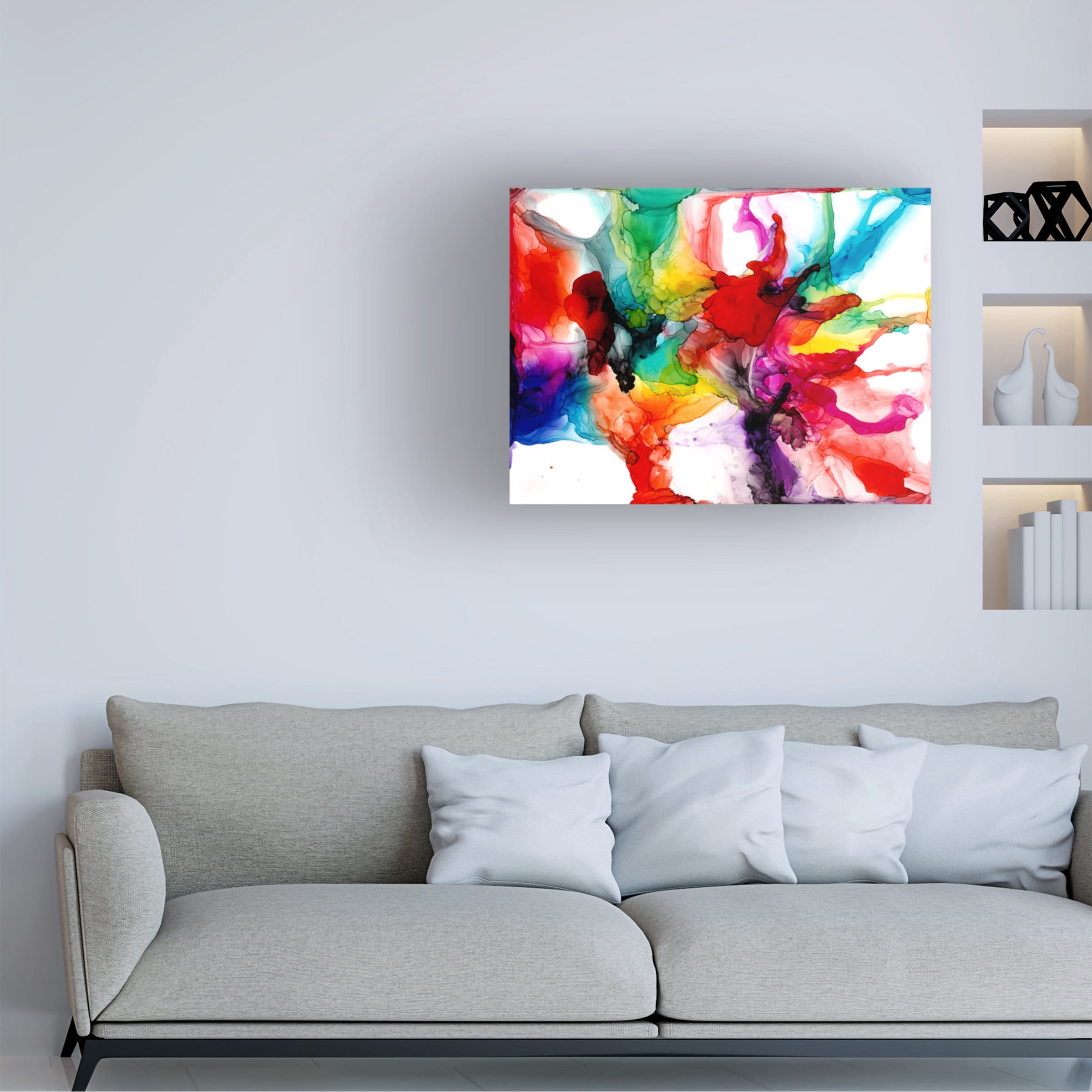 Jennifer Goldberger 'Jeweltone Prism II' Canvas Art