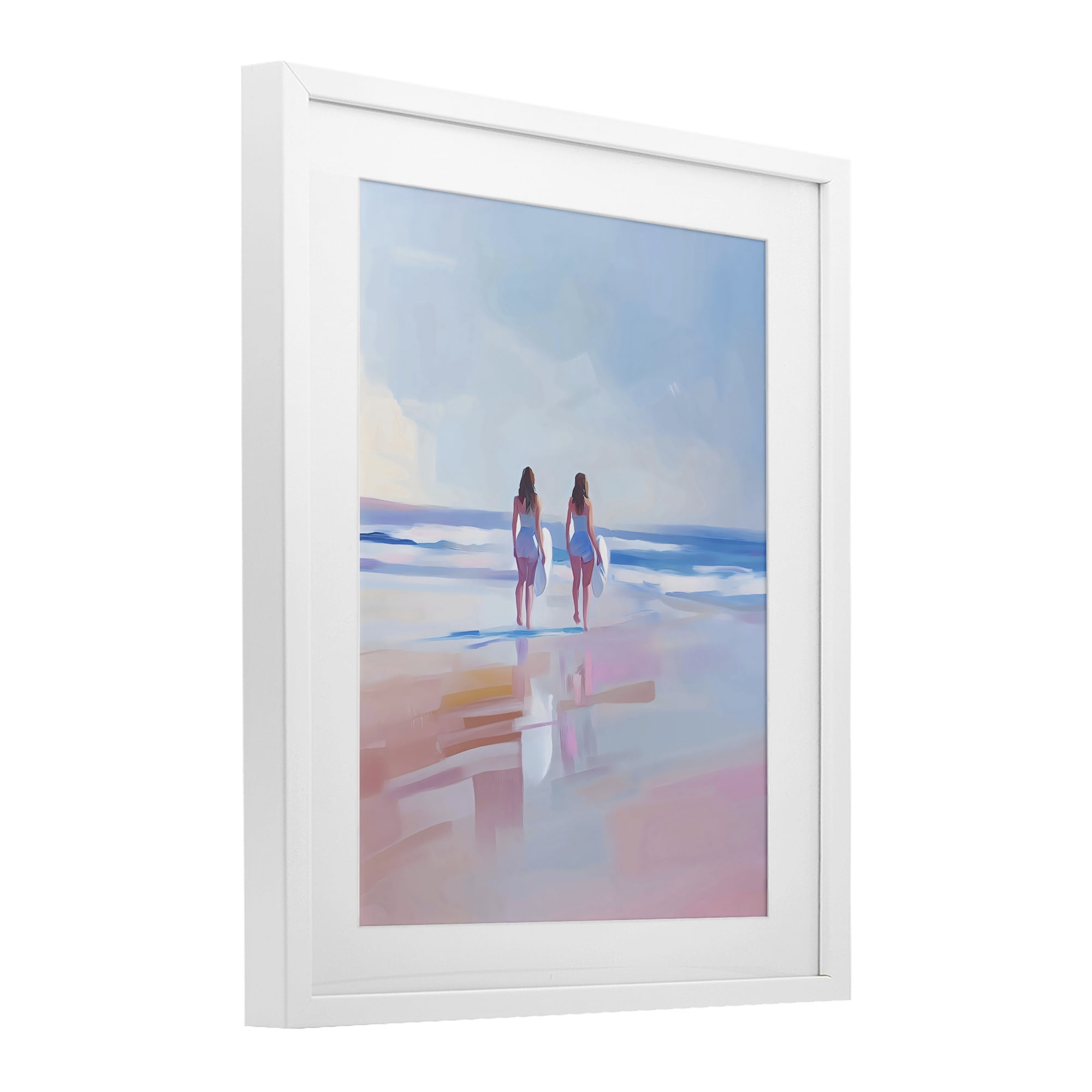 Stupell Industries Heading To Surf at Dawn White Framed Print Under Glass, design by The Prints Vibe