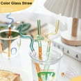 thumbnail image 3 of INS Reusable Gift Box Set Transparent Juice Milk Drinking Color Contrast Tea Coffee Straw Drinking Tube Glass Straw Straight Bend Straws 06, 3 of 8