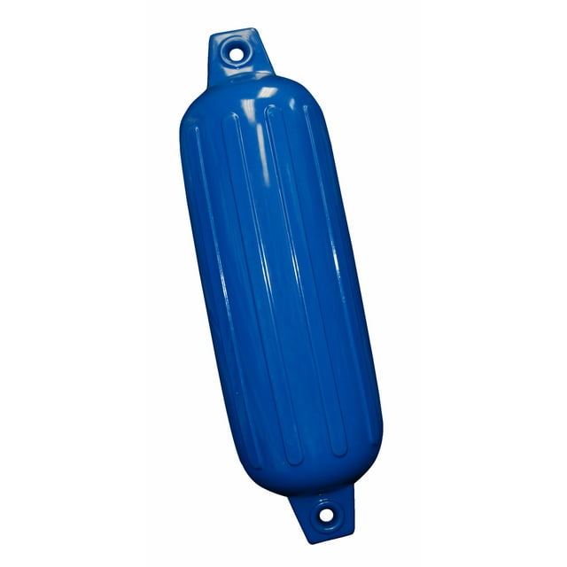 Taylor Made Boat Fender 543116 BoatGuard; Ribbed; Round; 6 Inch Diameter x 22 Inch Length; Blue; Vinyl; With Needle Type Valve For Inflation; Single