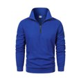 thumbnail image 3 of WTOBBY Men's Utility Zip Front Shirt Jacket Oversized Long Sleeve Top Lightweight Layering Urban Street Style Essential,Royal Blue L, 3 of 4