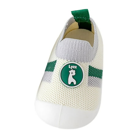 

Quealent Baby First-Walking Shoes Kid Shoes Toddler Boys Girls Soft Sole Non Slip Cotton Canvas Mesh Breathable Lightweight TPR Material Slip-on Sneakers Outdoor (Green 6.5)