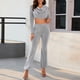 thumbnail image 1 of Pantalones Conjunto de 2 piezas para mujer, camisa con purpurina ostentosa, pantalones, ropa de fiesta para discoteca (Silver XL) Ygjytge Plata T XL para Mujer, 1 of 6