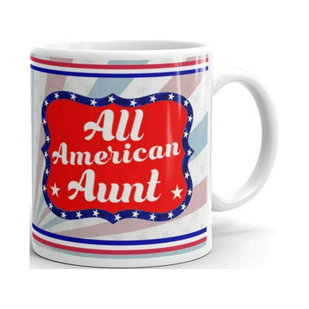 

15 oz All American Aunt Patriotic Gifts 4th of July Surprise Ceramic Coffee Mug Tea Cup