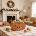 thumbnail image 1 of Flower Basket, Imitation Rattan Handheld Basket, Plastic Material, Brown, Decorative Storage for Nursery, Living Room, Sturdy Handles, Versatile Use, 1 of 6