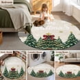 thumbnail image 5 of Round Rugs 6 Ft, Merry Christmas Non Slip Area Rugs for Kitchen Bedroom Entryway, Green Xmas Tree Snowflake Washable Carpet Runner Rug Floor Mats for Bedroom Home Decor, 5 of 9