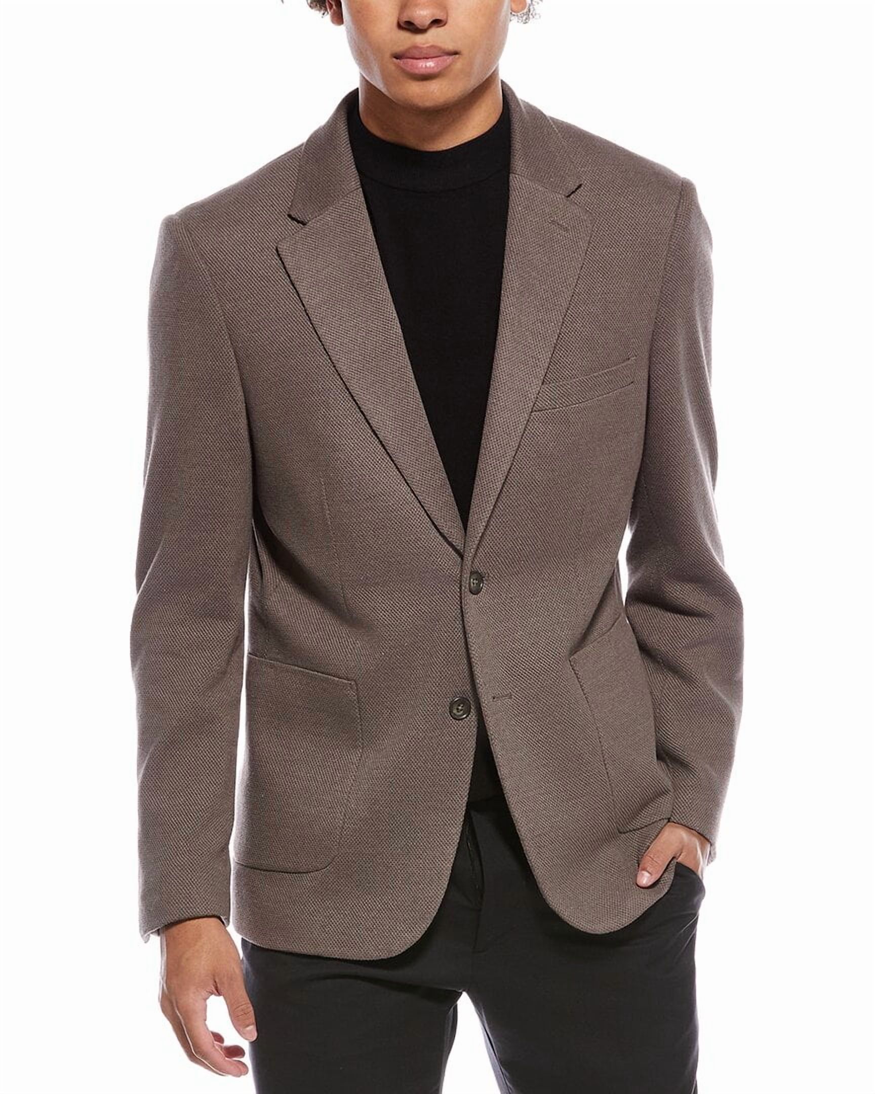 Report Collection Notch Collar Fully Lined Patch Pocket Knit Men's Jacket