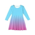 thumbnail image 5 of Inglocry Girls Long Sleeve T-Shirt Dresses Kids Fall A-Line Twirly Skater Dresses Swing Fashion Dress For Girls 5-14 Years Light Blue 3-4Y, 5 of 5