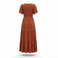 thumbnail image 6 of Xaqiouau Womens Boho Floral Maxi Dress Short Sleeve Casual Summer Long Dress Crew Neck Flowy A Line Beach Vacation Dress, 6 of 7