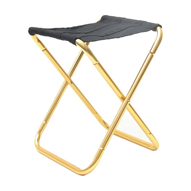Taburete Plegable Wosthever de Tela Oxford para Acampar al Aire Libre con Bolsa de Almacenamiento Oro