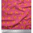 thumbnail image 1 of Soimoi Pink Cotton Poplin Fabric Stripe,Fire Ring & Lion Cartoon Print Fabric by The Yard 42 Inch Wide, 1 of 1