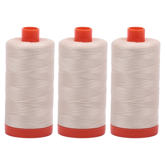 Hilo Aurifil A1050-2310, algodón mako, 50WT, 1300 m, color beige claro