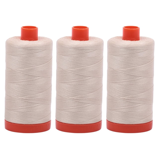 Hilo Aurifil A1050-2310, algodón mako, 50WT, 1300 m, color beige claro