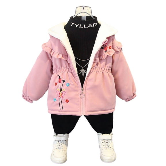 Chenyin Baby Toddler Winter Coats Fleece Jacket for Girls Boys Thickening Snowsuit Girls Boys Hooded Cotton Jacket Warm Outerwear Clothes for Kids 1- 8T