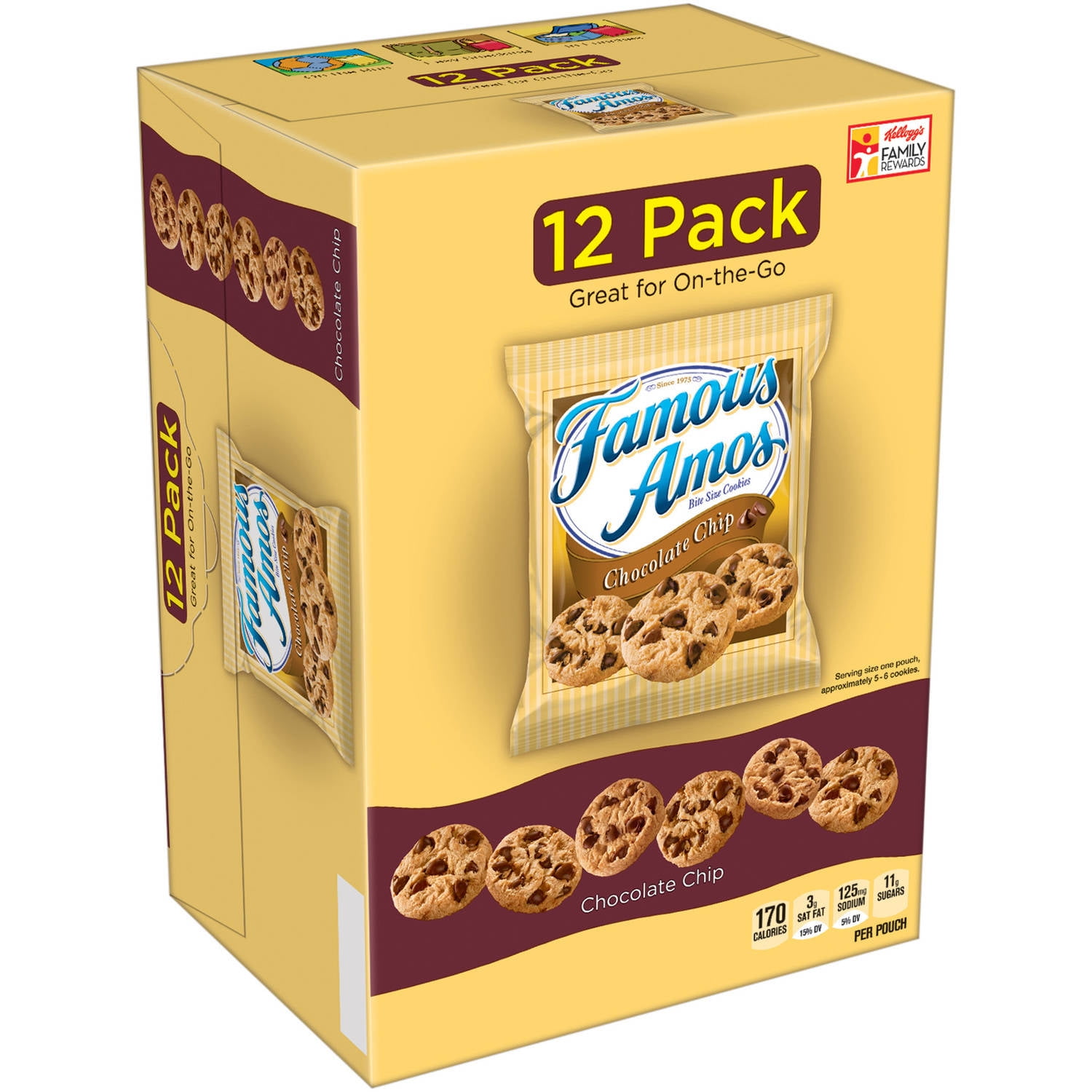 Kellogg's Famous Amos Chocolate Chip Cookies 1.2 oz 12 ct