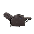 thumbnail image 6 of Benz LED & Power Recliner Chair Made With Faux Leather in Brown, 6 of 10