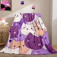 thumbnail image 2 of Cat Gifts Blanket Twin - Cat Pattern Blanket Cute Cat Blanket Cat Blanket Unique Gifts Cat Blanket for Cat Lovers Cozy Cat Decor Blanket for Couch Sofa Bed, 60" X 80", 2 of 5