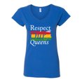 thumbnail image 2 of Wild Bobby Respect Our Queens Black Pride Womenâ€™s Standard V-Neck Tee, Royal, Medium, 2 of 5