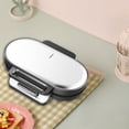 thumbnail image 3 of US Standard 110V Sandwich Maker Love Double Plate Sandwich Breakfast Machine Home European Standard Light Meal Double Waffle Machine Silver US Standard 110V, 3 of 8