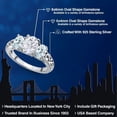 thumbnail image 2 of Gem Stone King 2.50 Cttw White Moissanite and Sky Blue Aquamarine Filigree Style 3 Stone Ring for Women | 925 Silver | Oval 8X6MM and 6X4MM | Three Stone Wedding Engagement Anniversary Ring | Size 6, 2 of 6