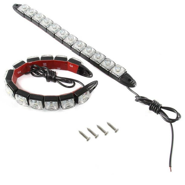 2 luces LED universales DRL flexibles para circulación diurna de coche, luz antiniebla para conducción diurna