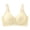 Beige, variant on Women's Front Button Wireless Sports Bra, Medium Support Jacquard Leaf Bra, Breathable Moisture Wicking Workout Bra for Yoga Daily Wear