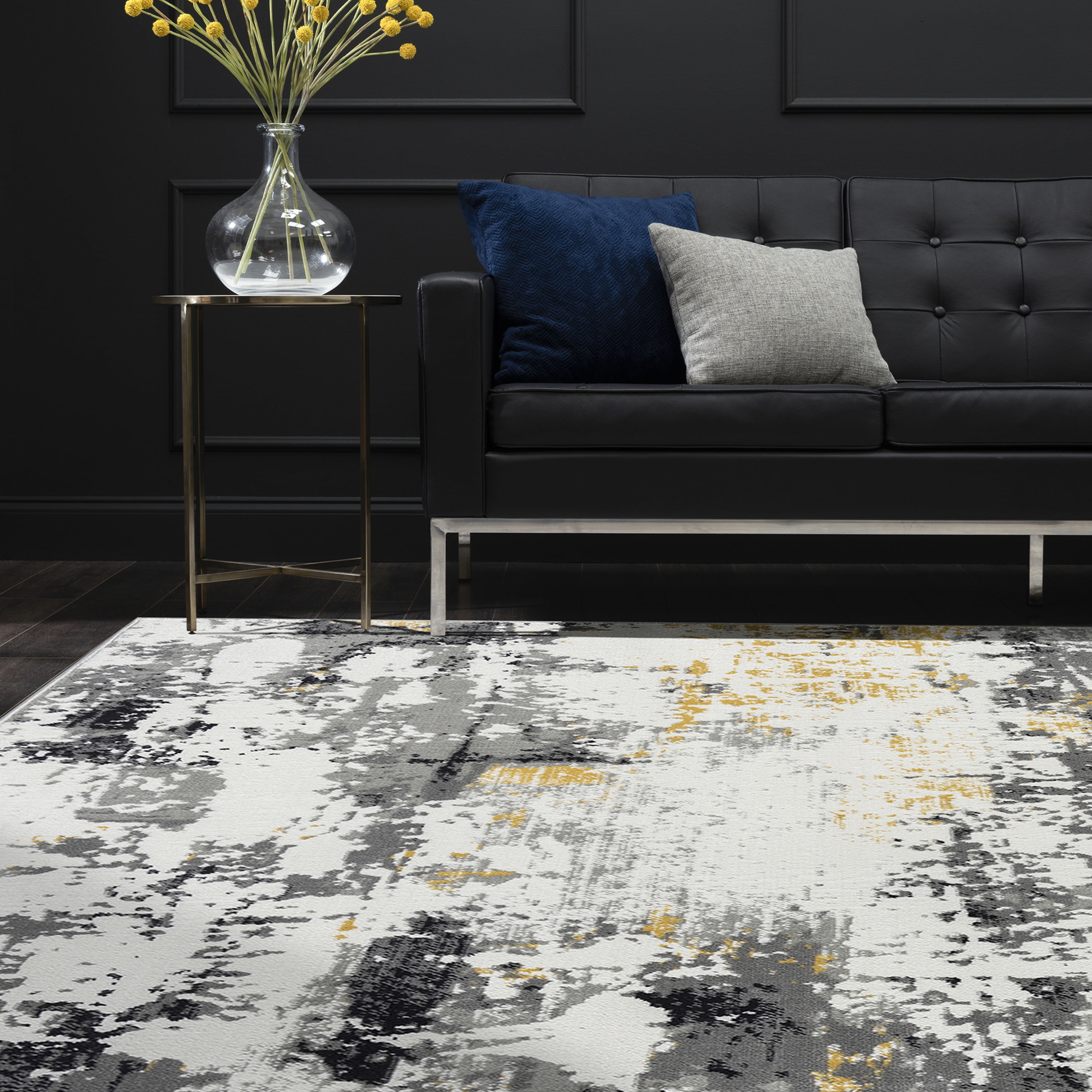 8x10 Modern Yellow Large Area Rugs for Living Room | Bedroom Rug | Dining Room Rug | Indoor Entry or Entryway Rug | Kitchen Rug | Alfombras para Salas 7'11'' x 10'3''