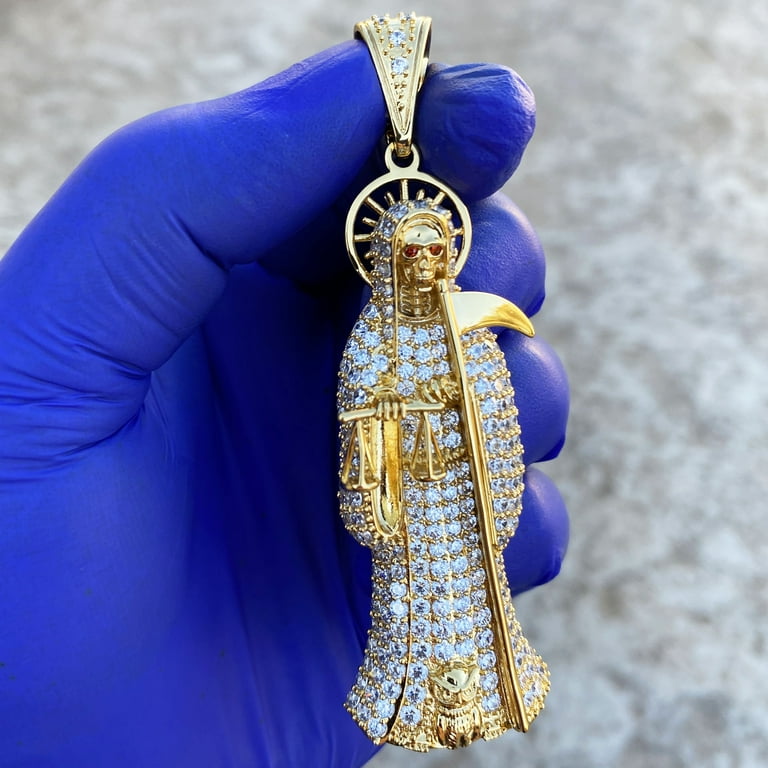 Santa muerte gold pendant discount