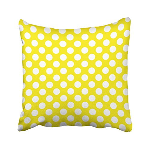 WinHome Decorative White Polka Dots on Bright Yellow Throw Pillow Cover